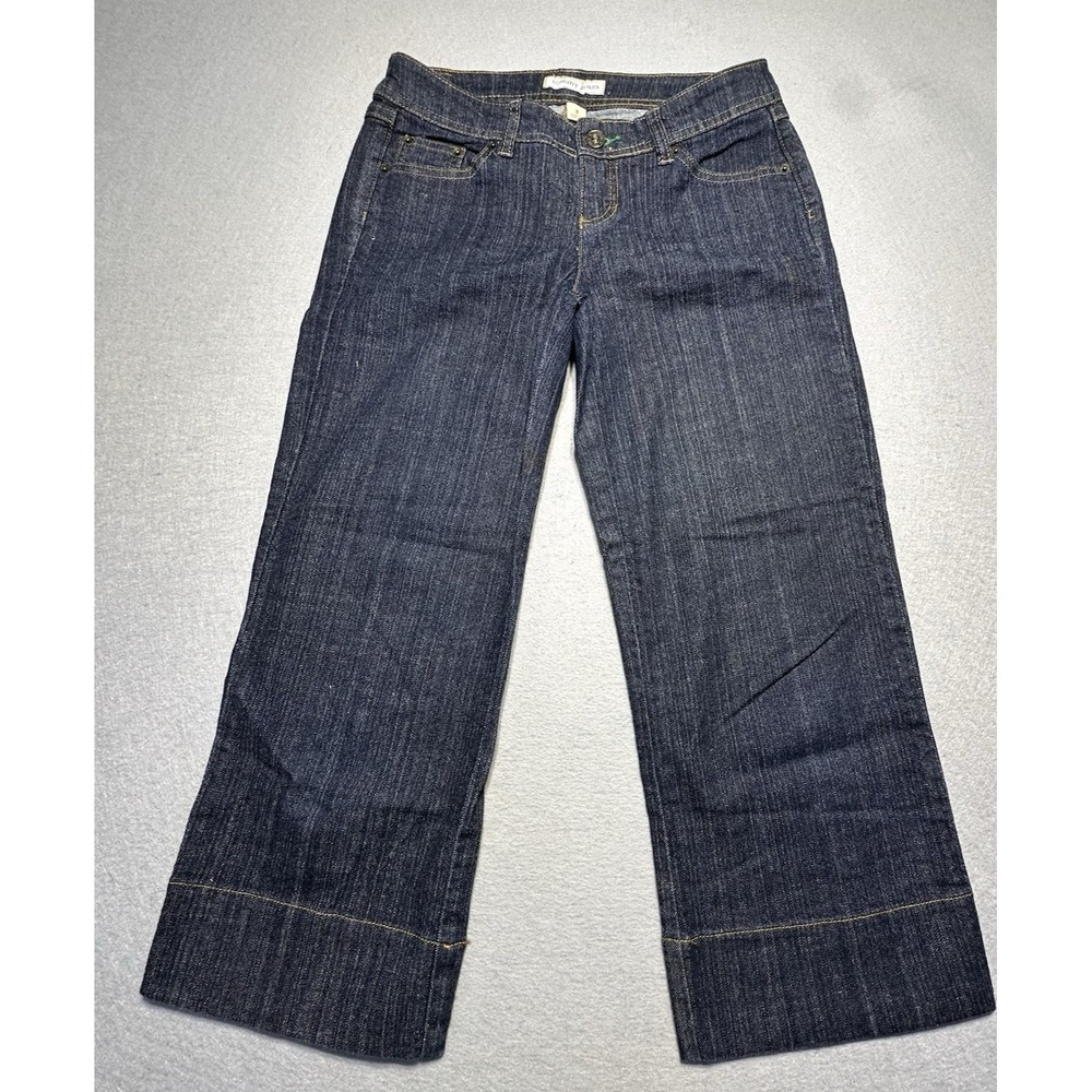 Tommy Jeans Y2K Cropped Capri Size 3 Dark Wash Cuffed Hem Made in Macau